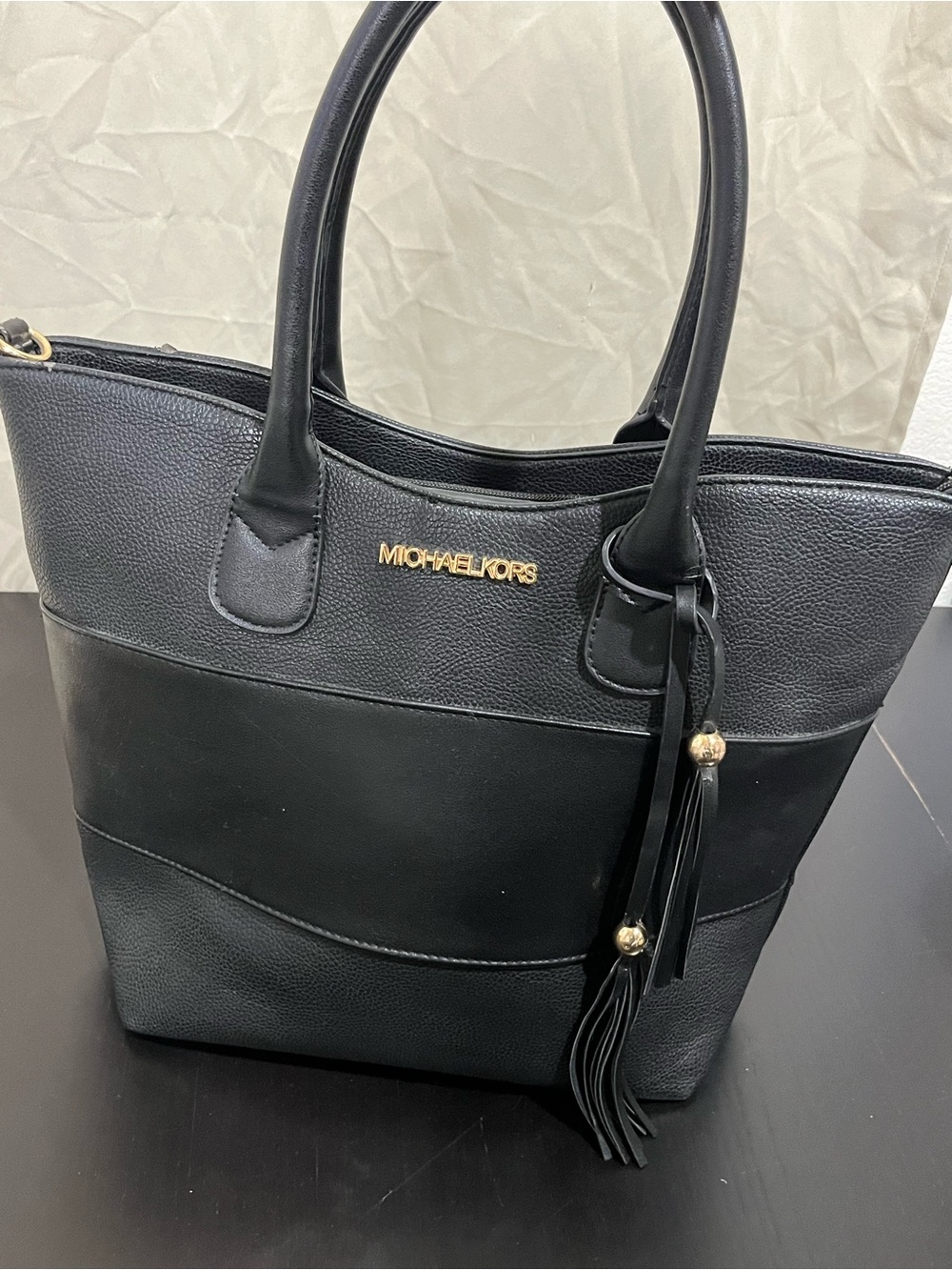 Michael Kors Black Leather Tote Bag
